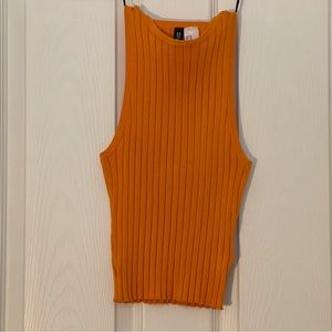Orange Sleeveless Crop Top